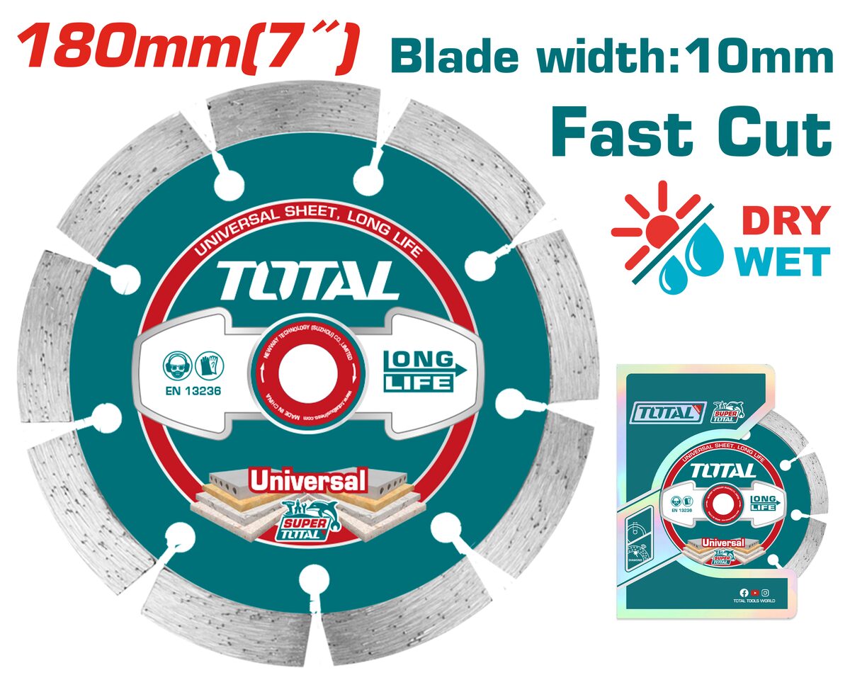 Disque diamant sec 180mm TOTAL