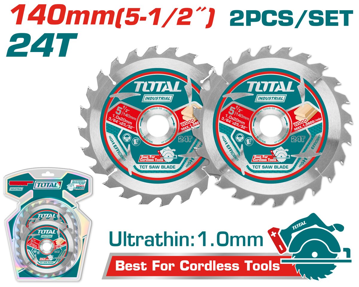 Set lames TCT ultra-minces 140mm TOTAL