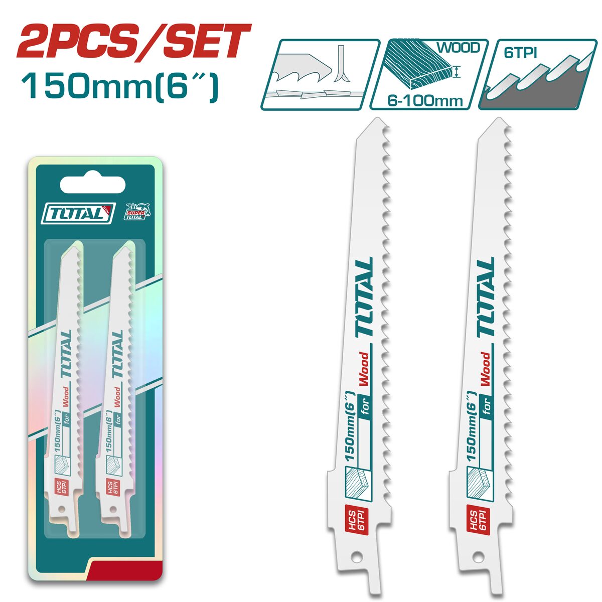 Lames scie réciprocante bois 2pcs/set TOTAL