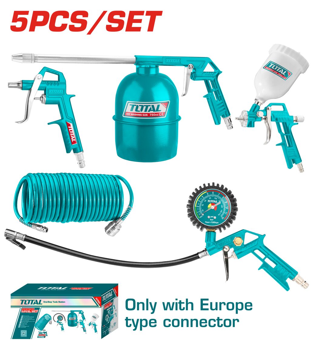 Set 5 outils à air comprimé TOTAL