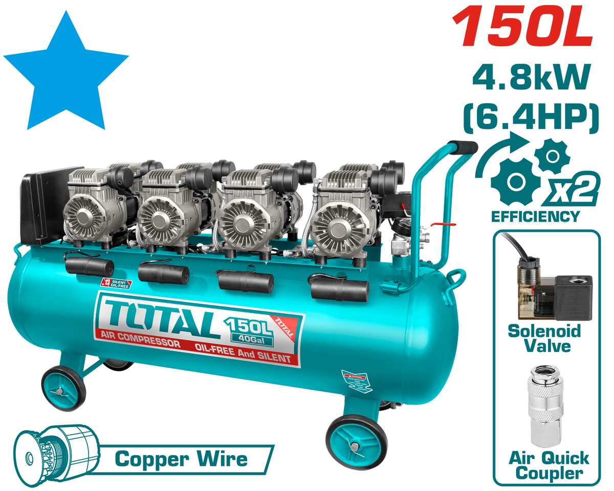 Compresseur air 150L 4.8kW TOTAL