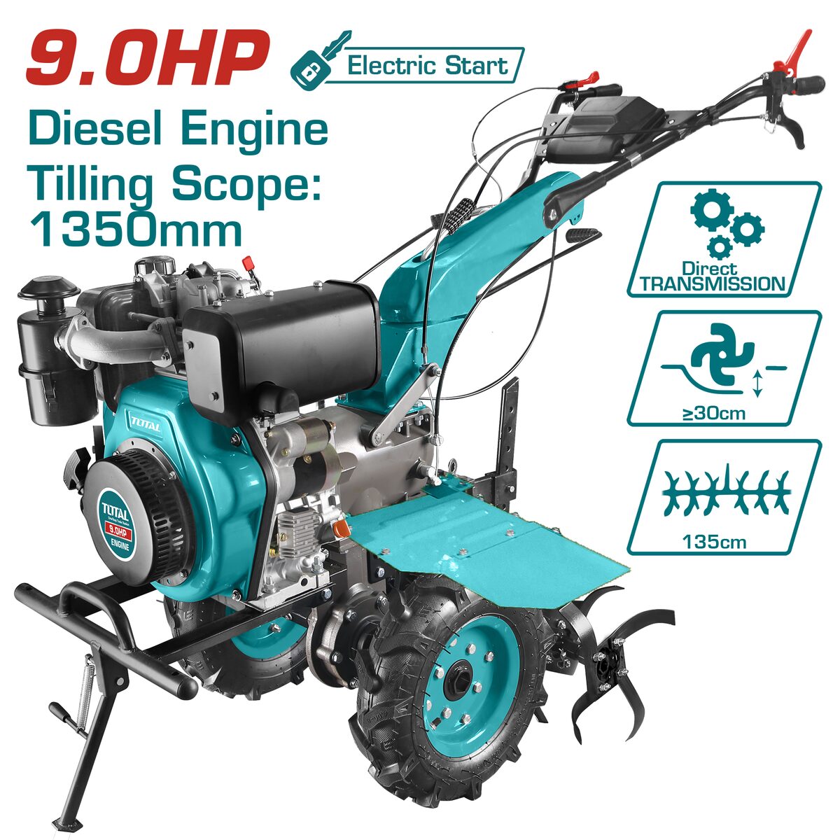 Motoculteur diesel 9HP TOTAL