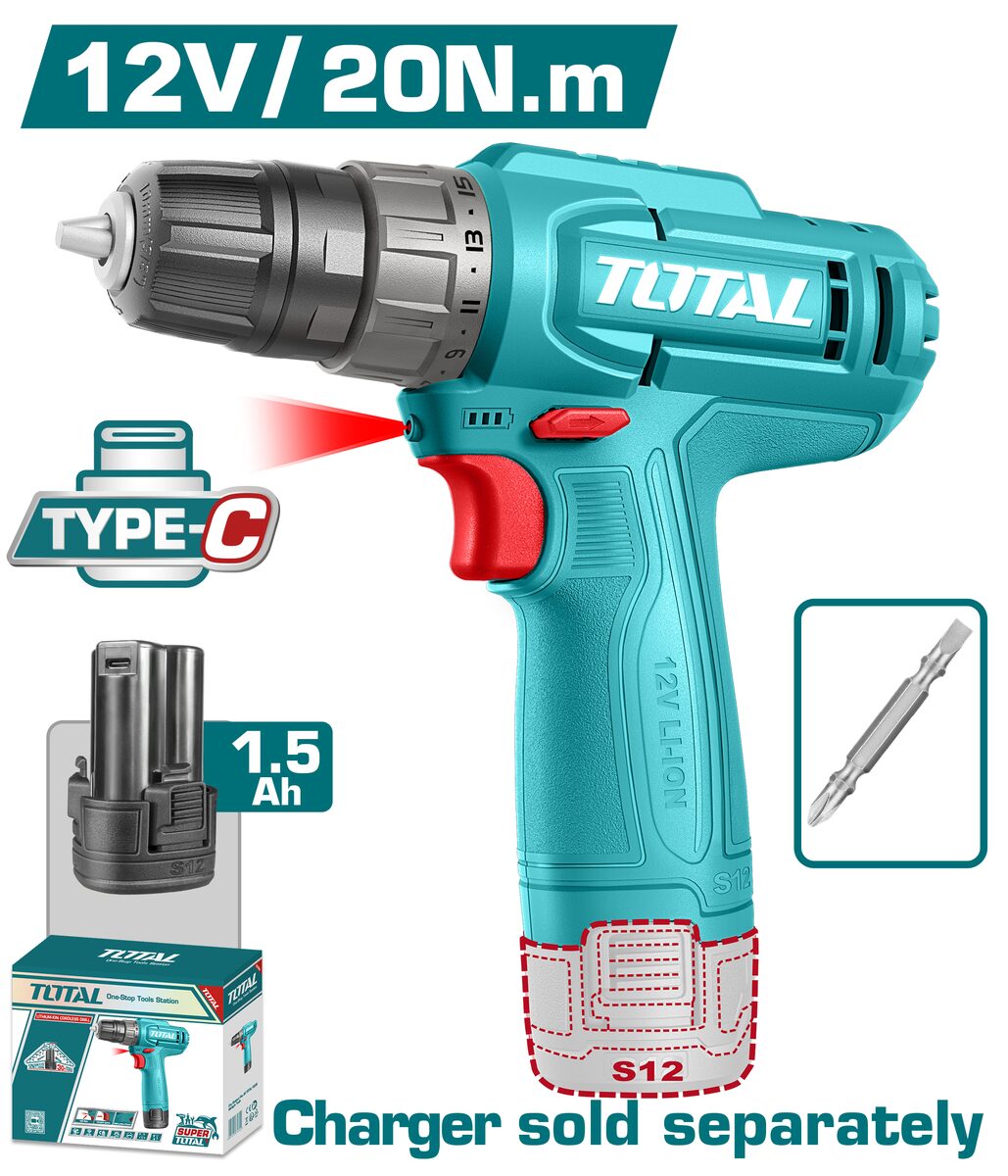 Perceuse sans fil S12 20Nm TOTAL