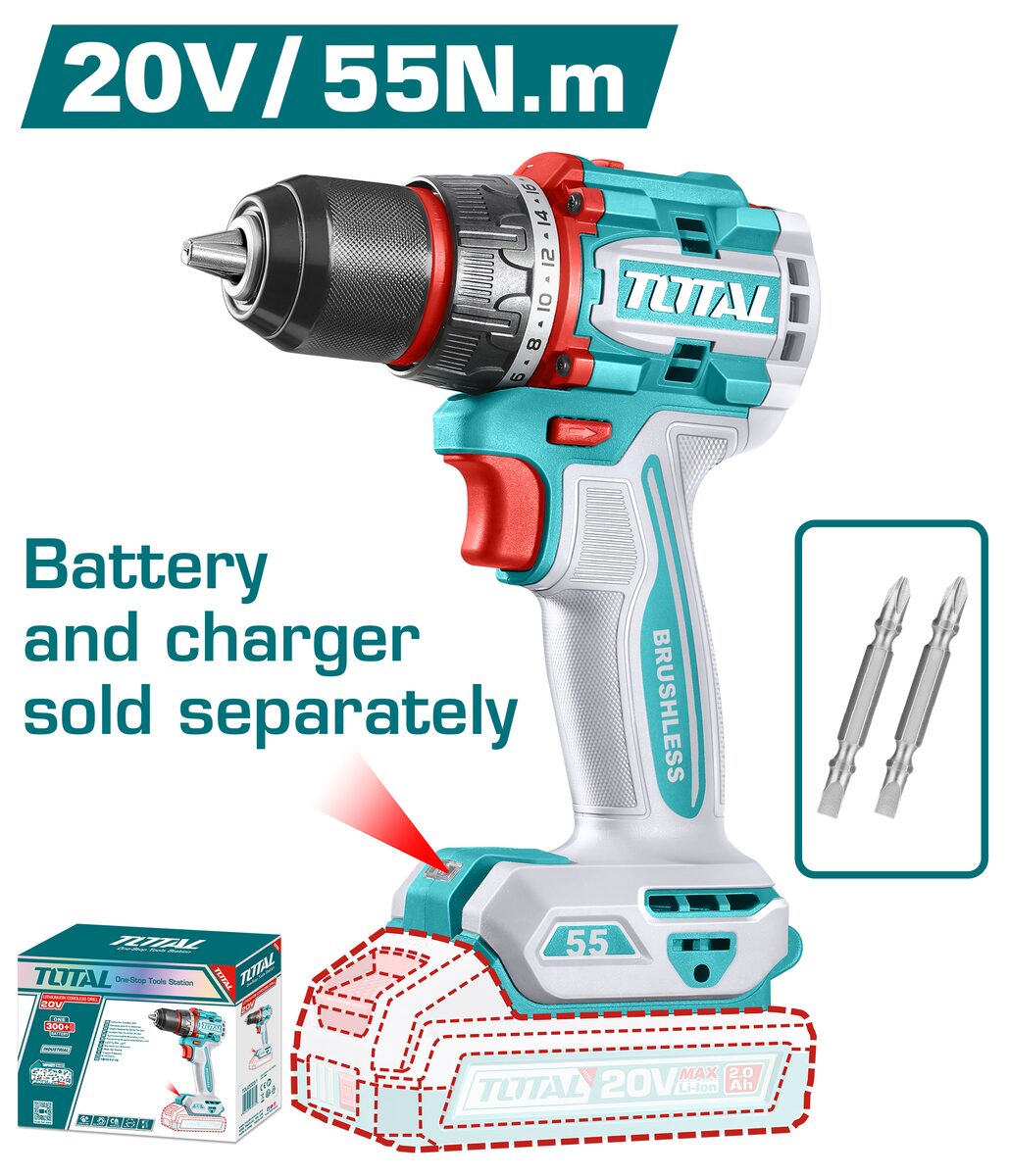 Perceuse brushless compacte P20S 25Nm TOTAL