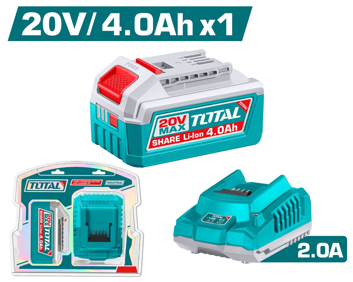 Kit batterie + chargeur P20S 4.0Ah TOTAL