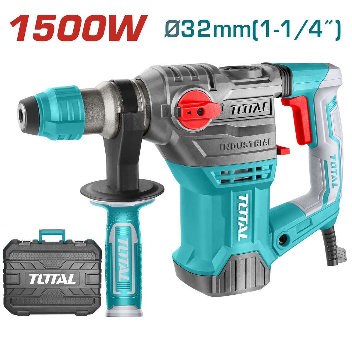 Marteau perforateur SDS Max 1500W 32mm TOTAL TH1153216