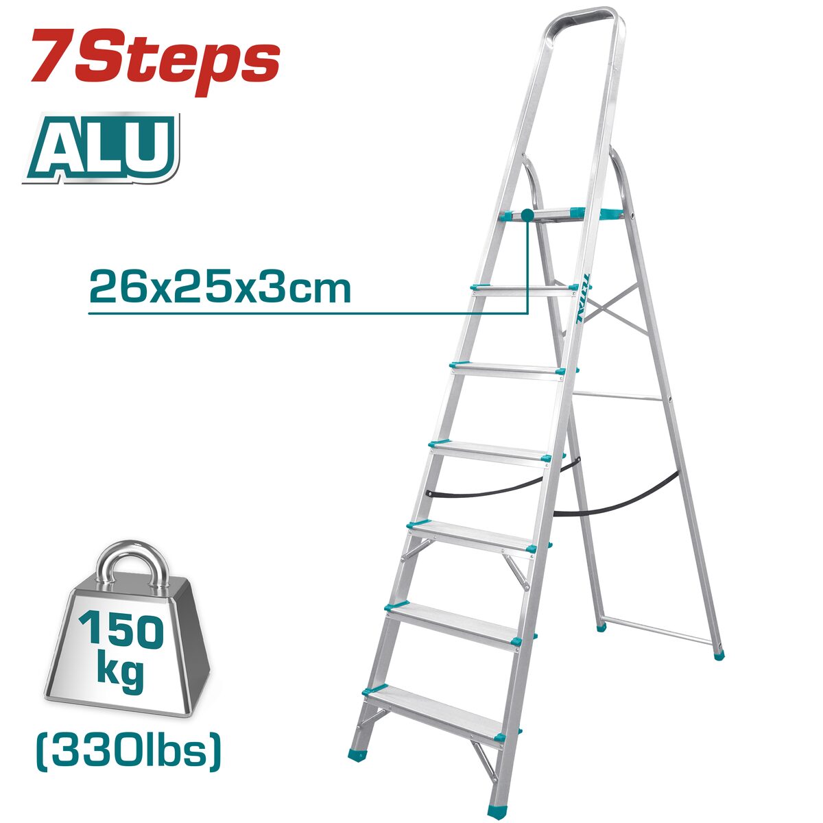 Escabeau aluminium 7 marches TOTAL