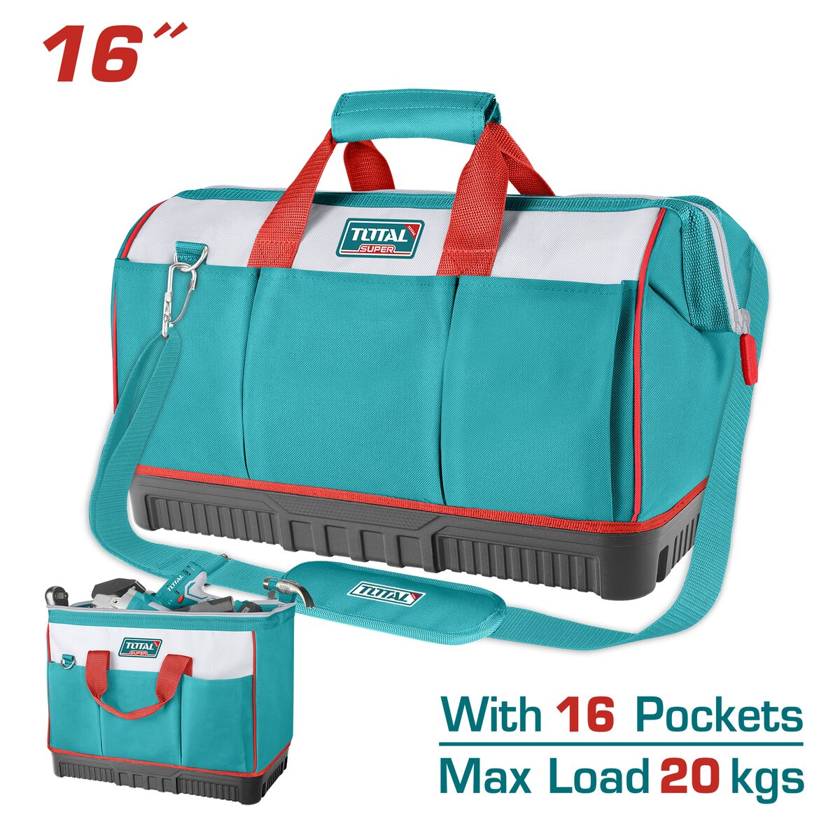 Sac à outils 16 pouces TOTAL