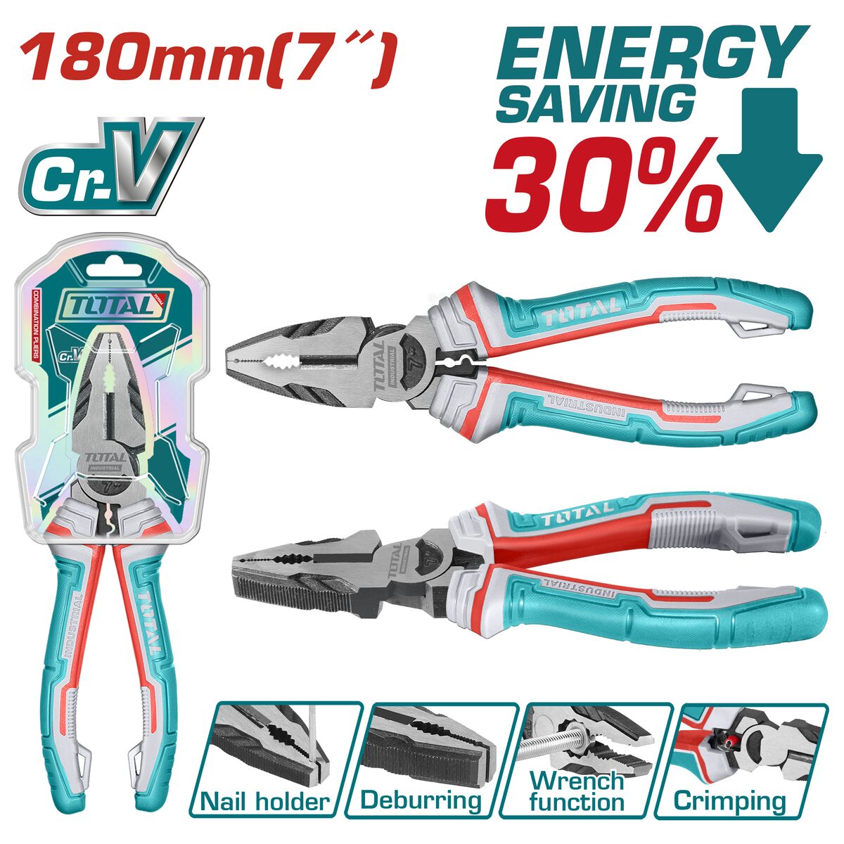 Pince universelle à fort effet de levier TOTAL THT210706S