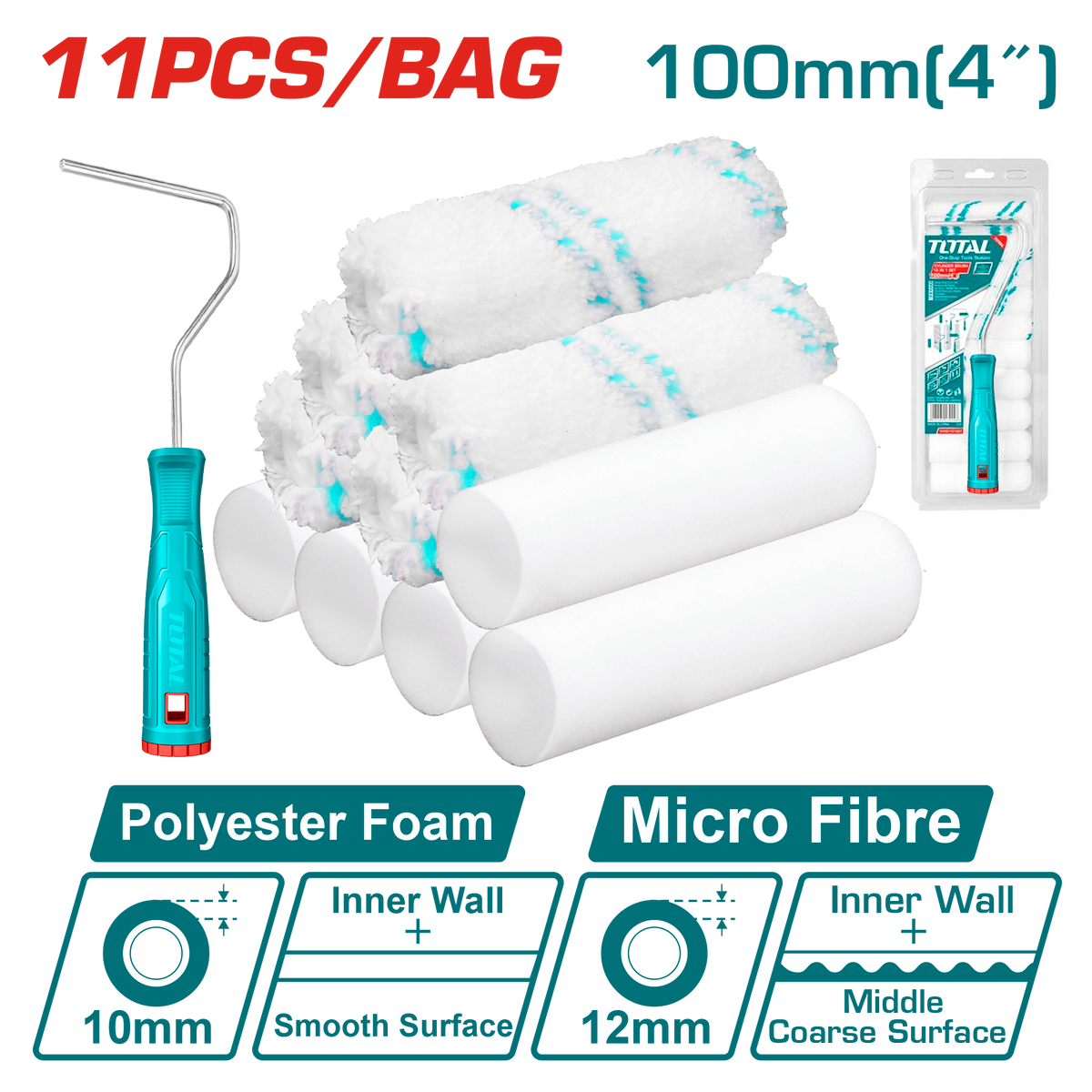 Brosse cylindrique 11 en 1 (paroi intérieure)