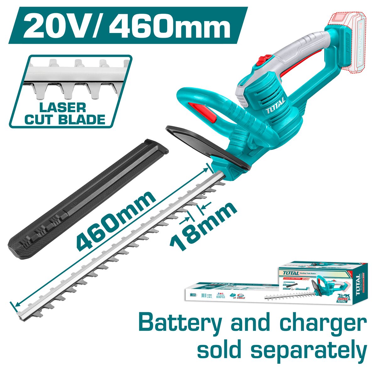 Taille-haie sans fil P20S 460mm TOTAL
