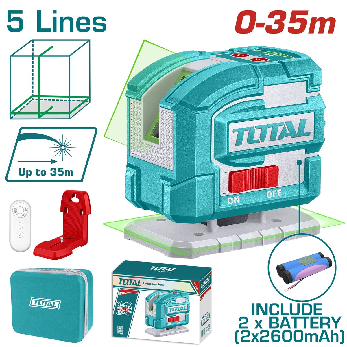 Niveau laser 5 lignes TOTAL TLL306502
