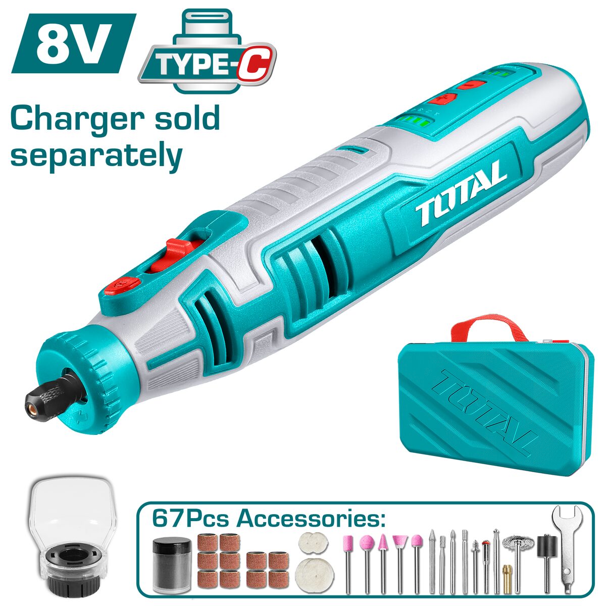 Mini meuleuse sans fil 8V TOTAL
