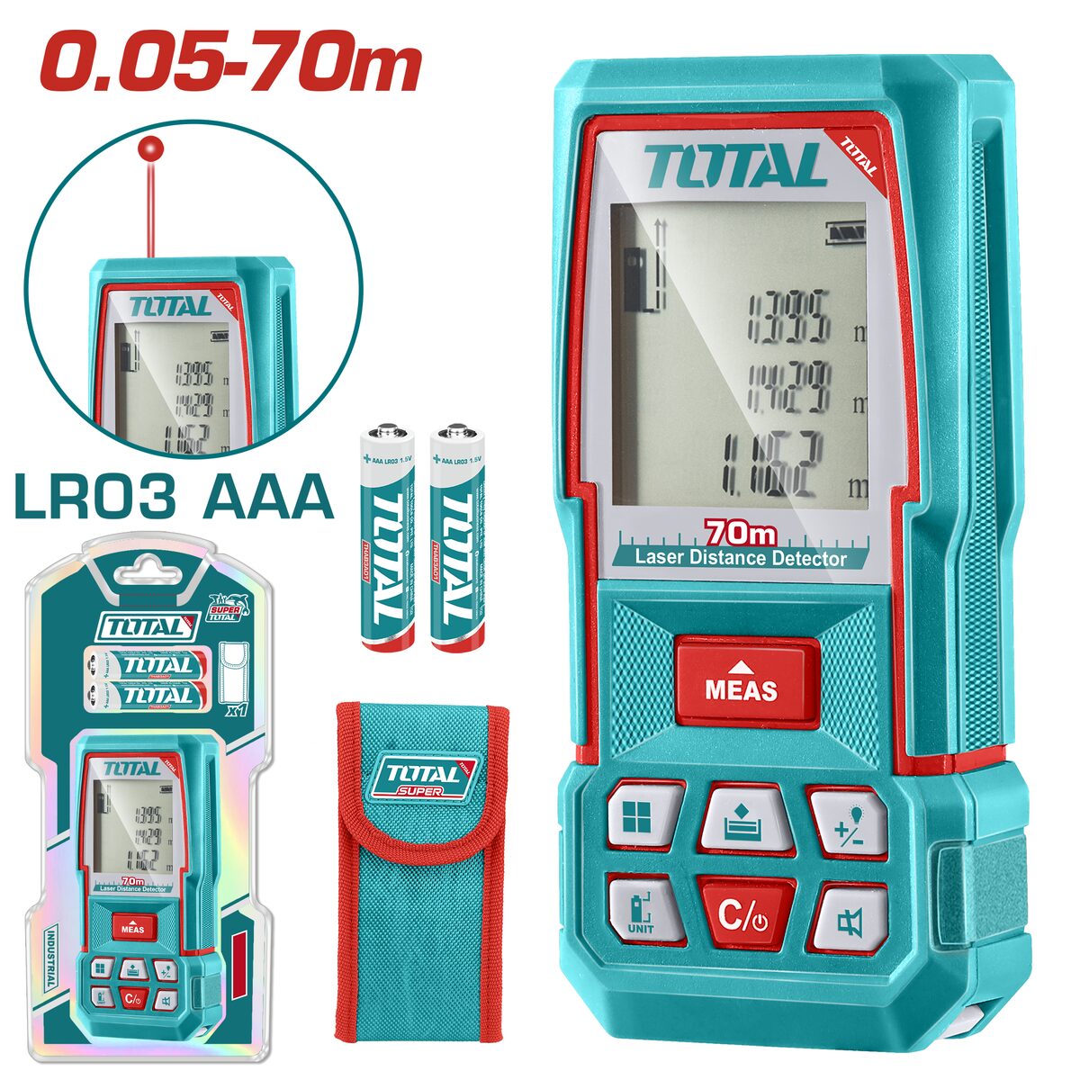 Détecteur de distance laser 70m TOTAL