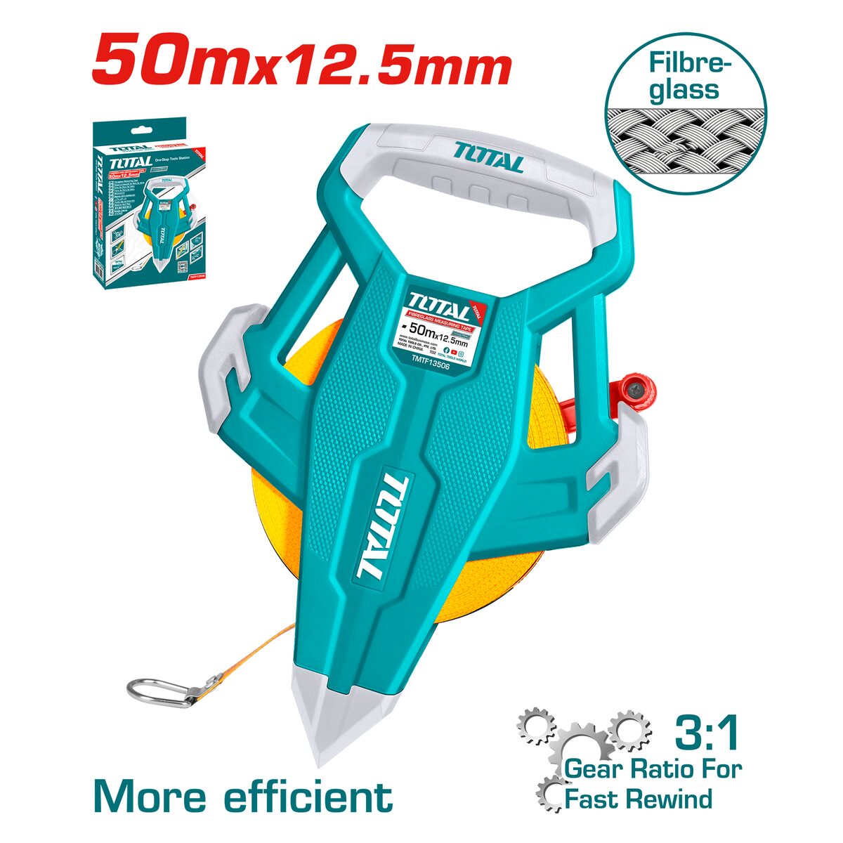 Mètre fibre de verre 50m TOTAL