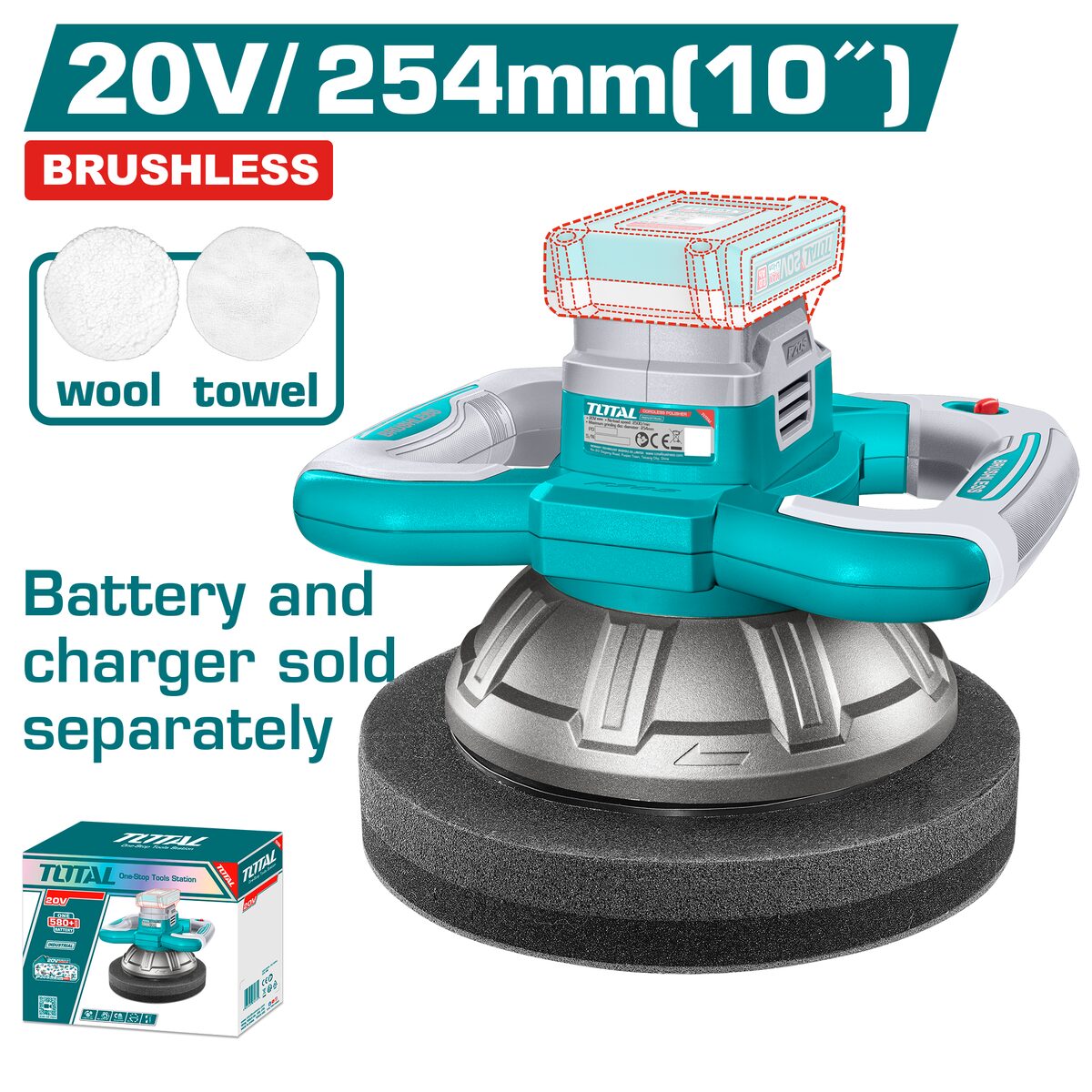 Polisseuse sans fil P20S 254mm TOTAL