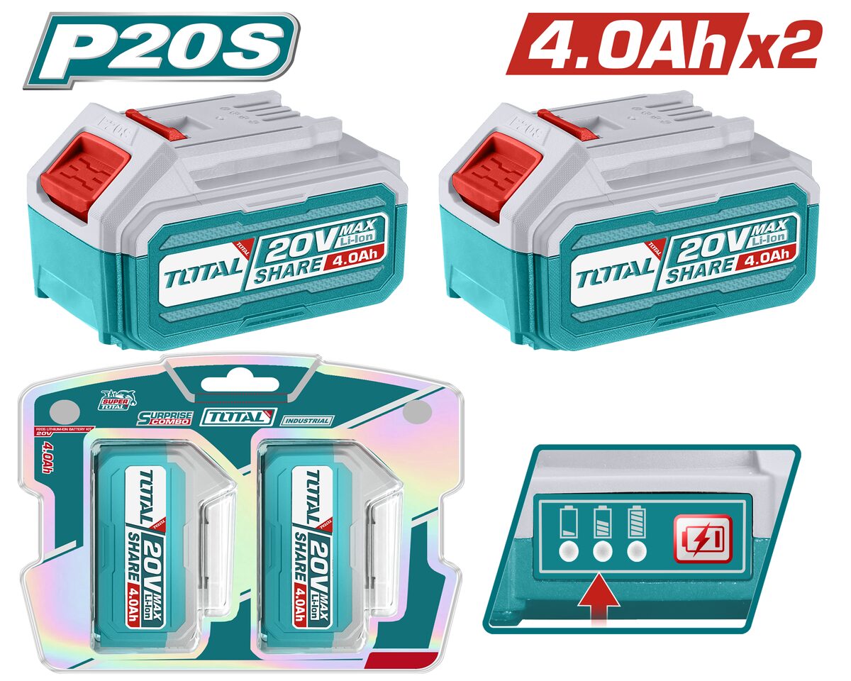 Kit batteries P20S 2x4.0Ah TOTAL