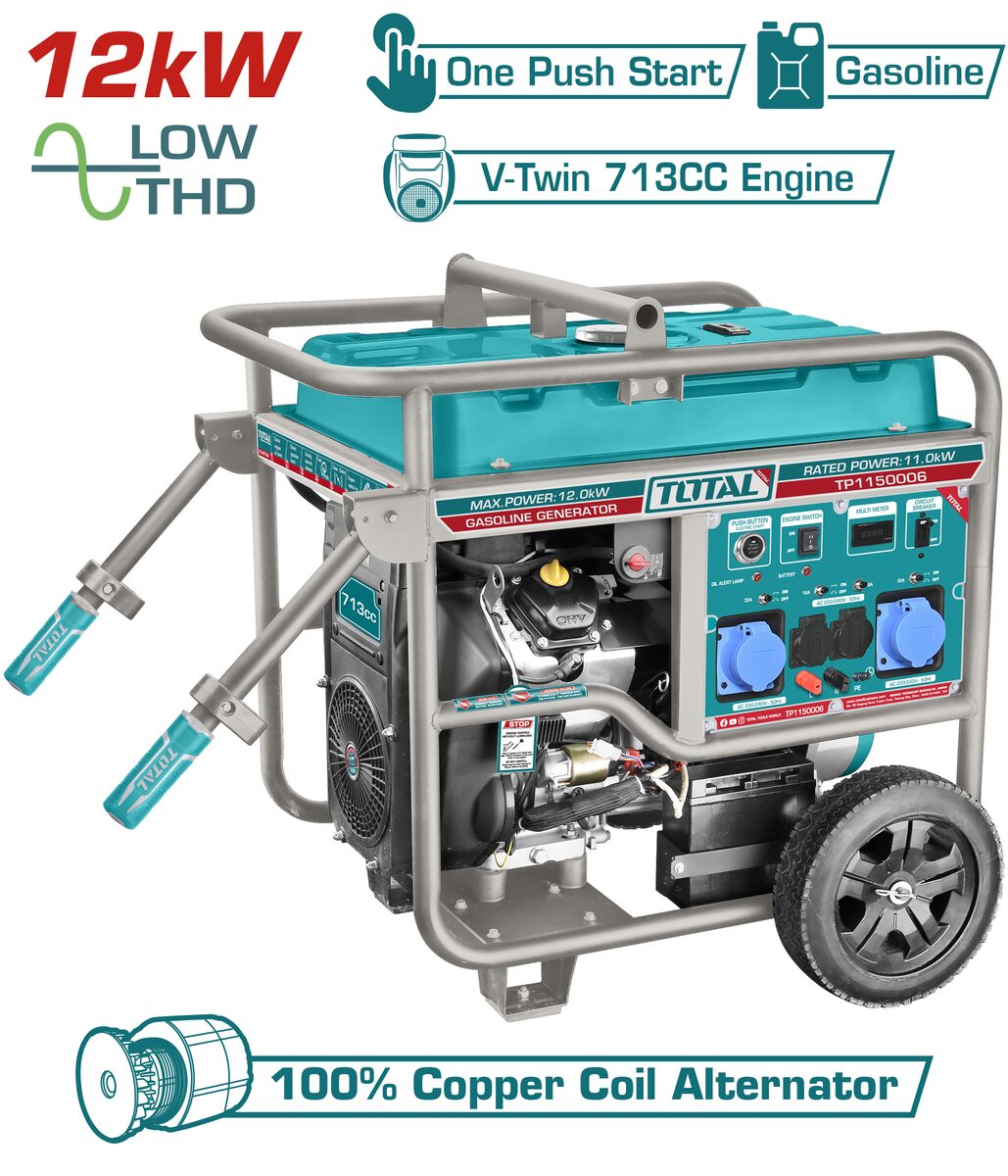 Groupe électrogène essence 12kW TOTAL