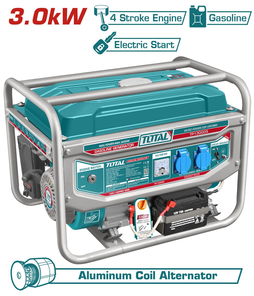 Groupe électrogène essence 3.0kW électrique TOTAL