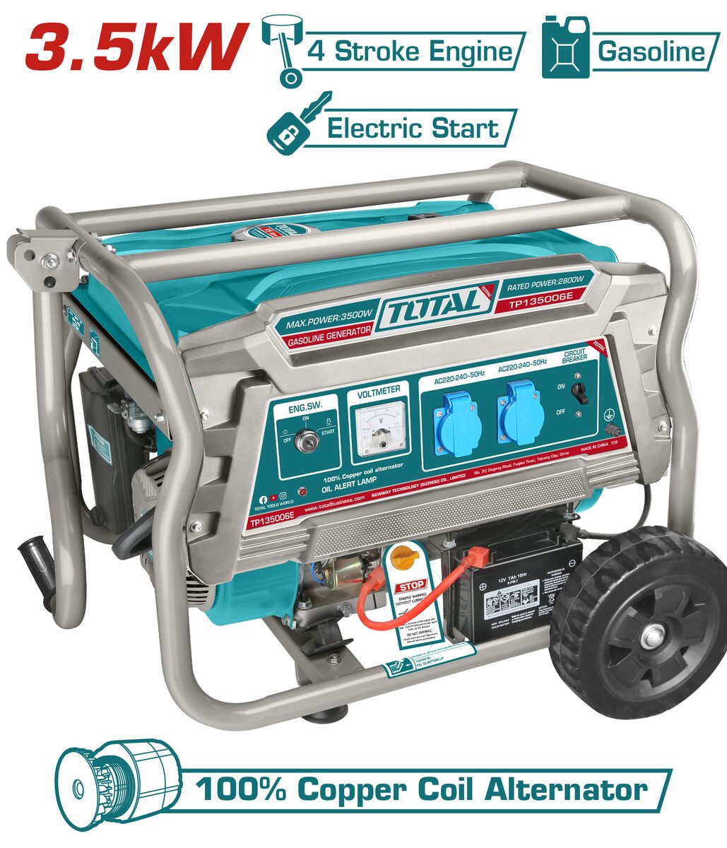 Groupe électrogène essence 3.5kW électrique TOTAL