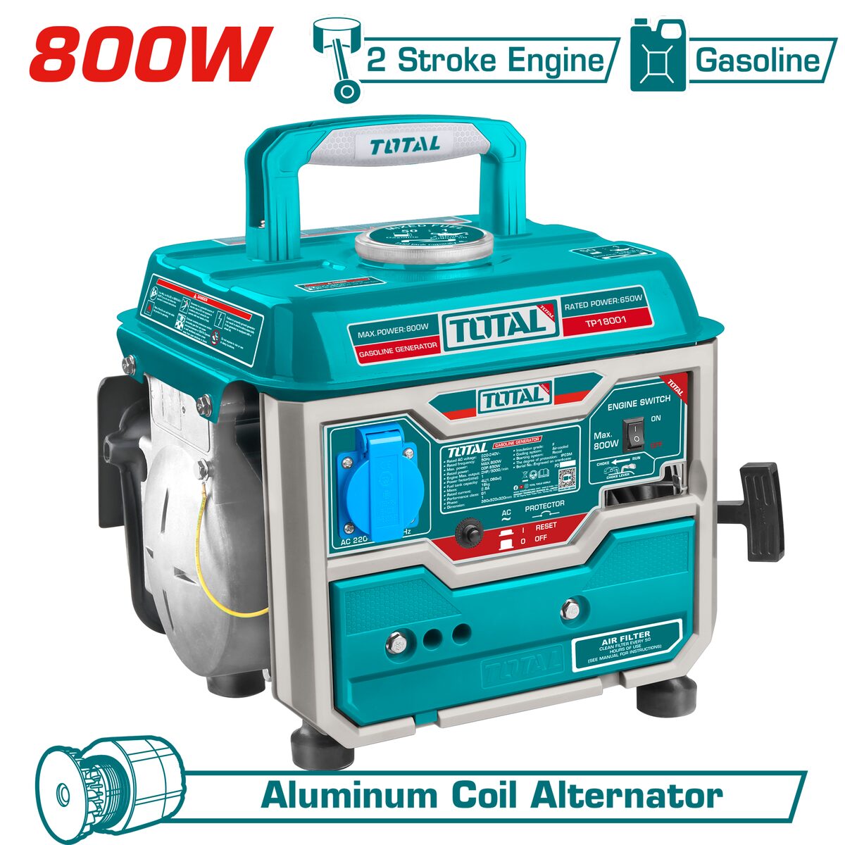 Groupe électrogène essence 800W TOTAL
