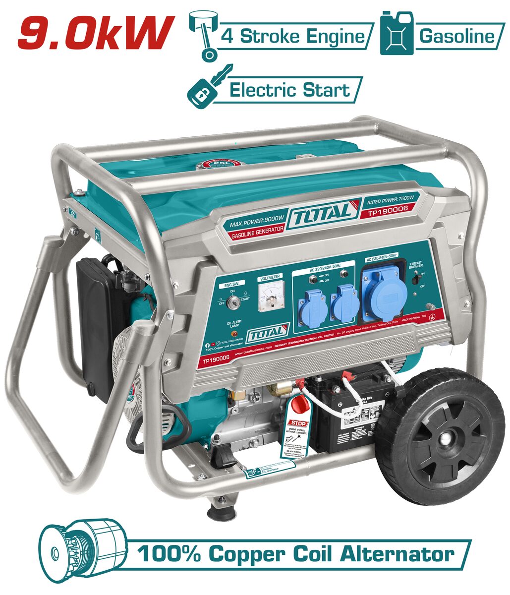 Groupe électrogène essence 9.0kW TOTAL TP190006
