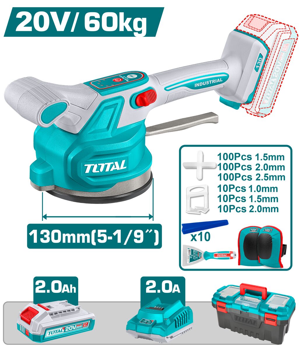 Machine à vibrer carrelage sans fil P20S TOTAL