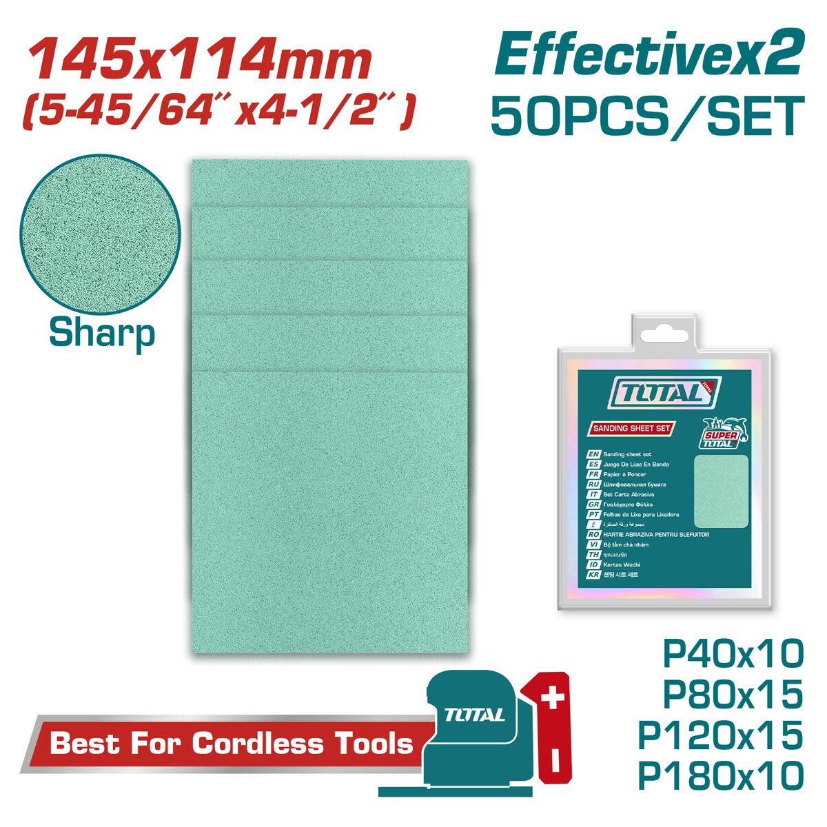 Set feuilles abrasives TOTAL