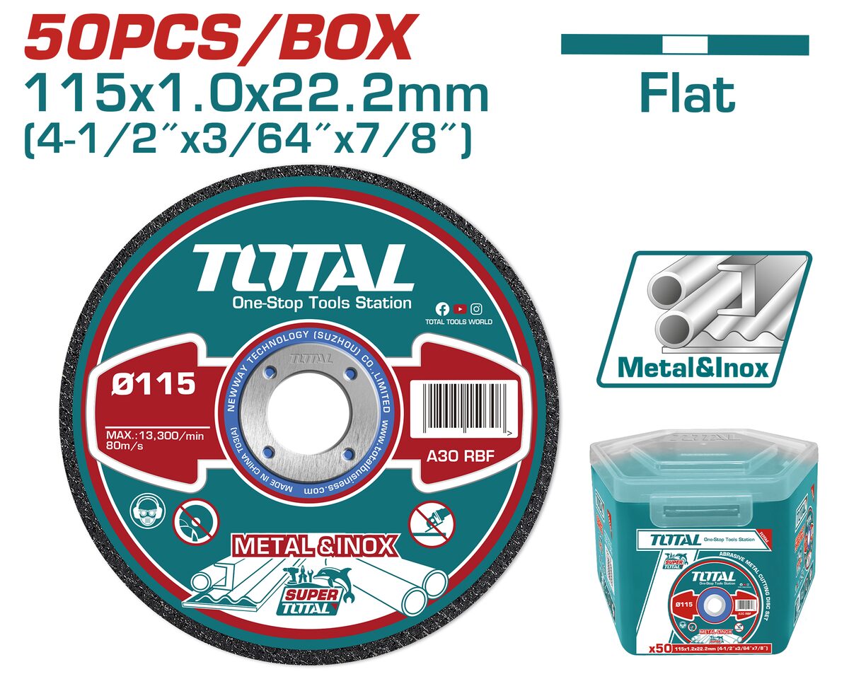 Set disques coupe métal abrasifs 50pcs TOTAL