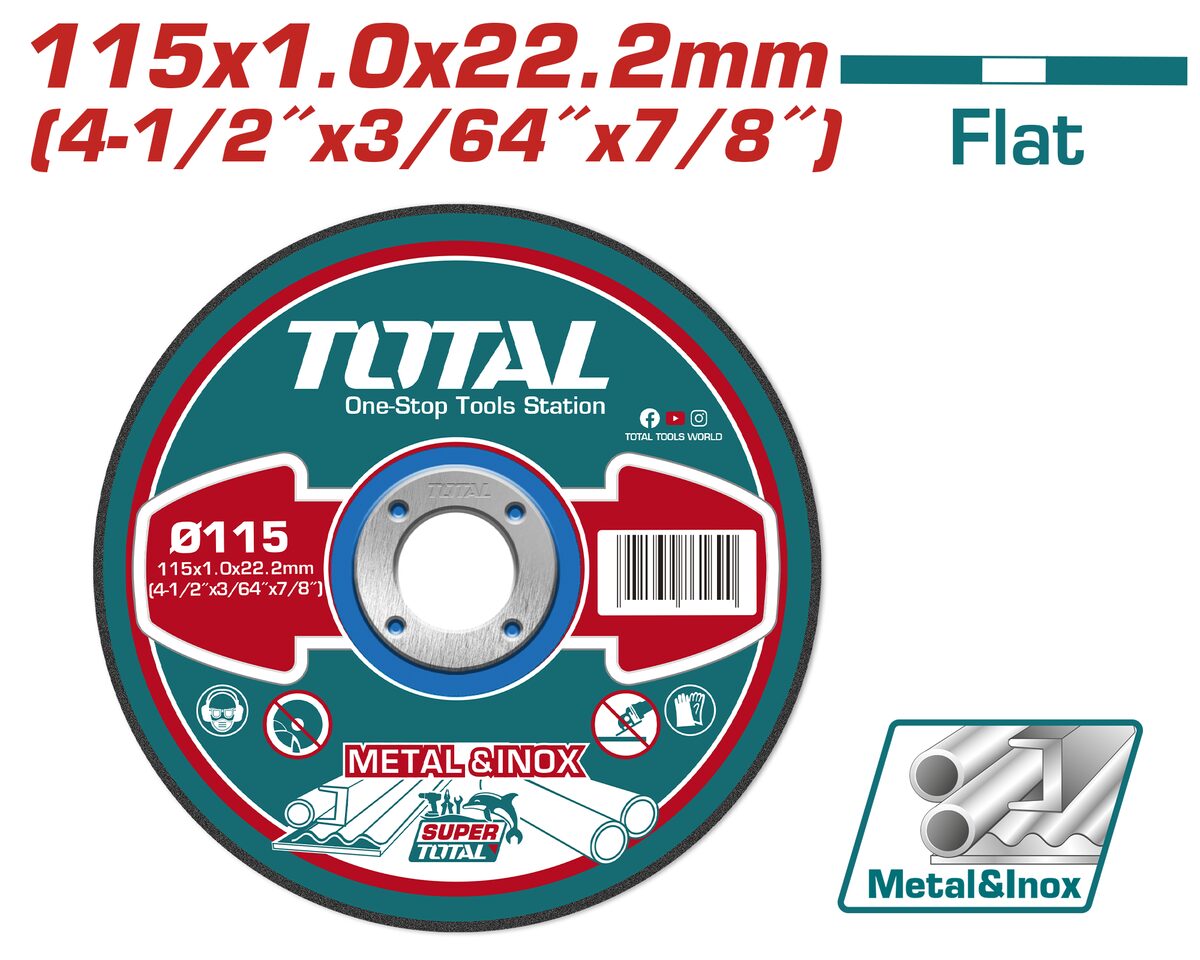 Disque coupe métal 115mm ultra-mince TOTAL TAC2101151