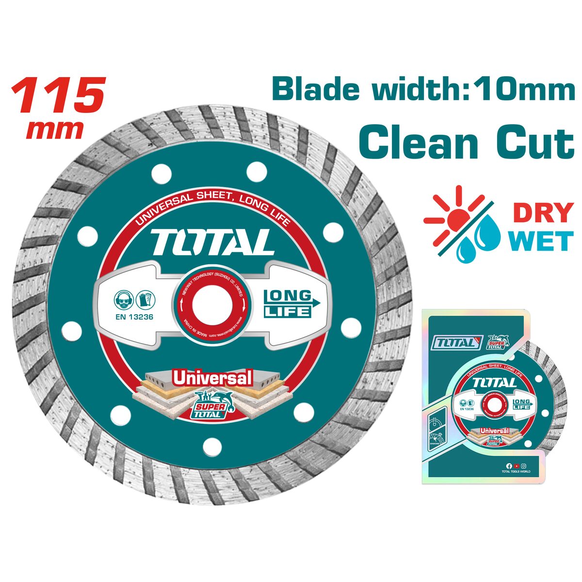 Disque diamant turbo 115mm TOTAL