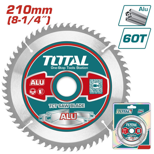 Lame TCT aluminium 210mm 60T TOTAL