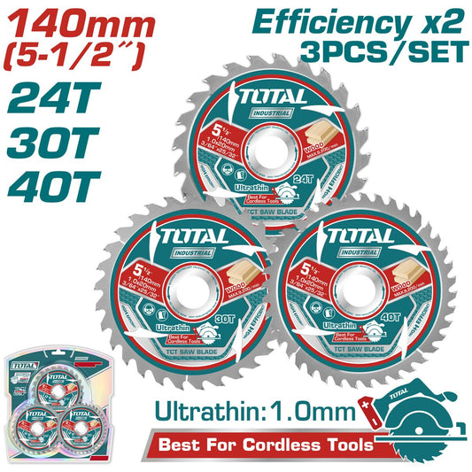 Set lames TCT ultra-minces 140mm TOTAL
