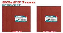 Set 5 feuilles abrasives 80x231mm TOTAL