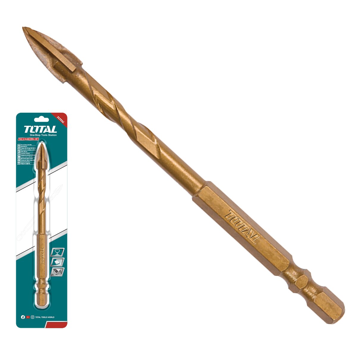 Foret carrelage et verre 4x74mm TOTAL