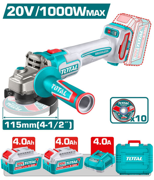 Meuleuse d'angle sans fil TOTAL TAGLI271532