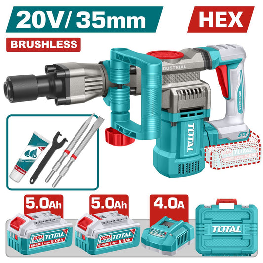 Marteau démolisseur sans fil P20S 35mm kit TOTAL