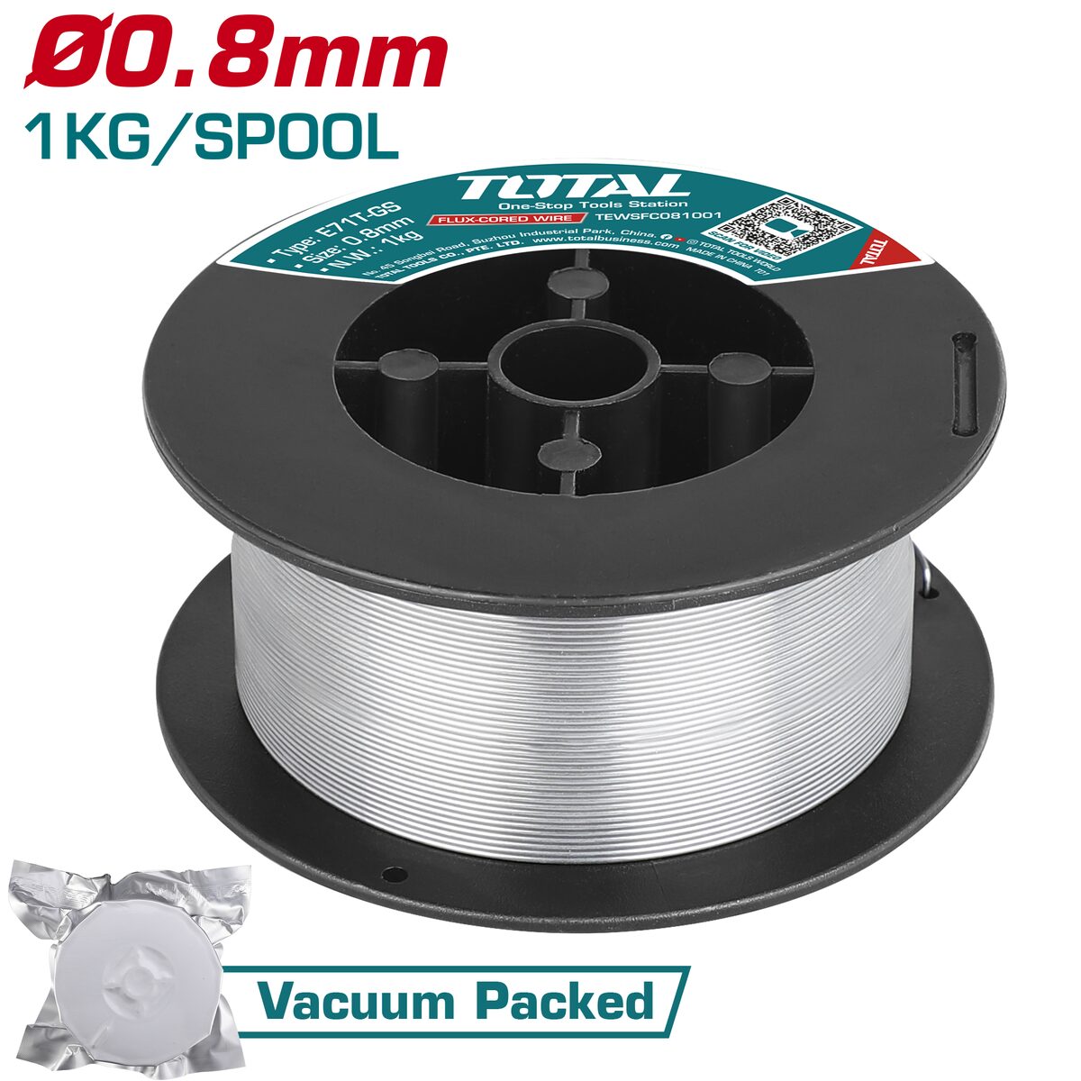 Fil fourré 0.8mm 1kg TOTAL