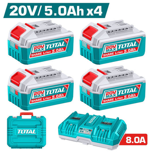 Kit batterie + chargeur P20S 5.0Ah TOTAL