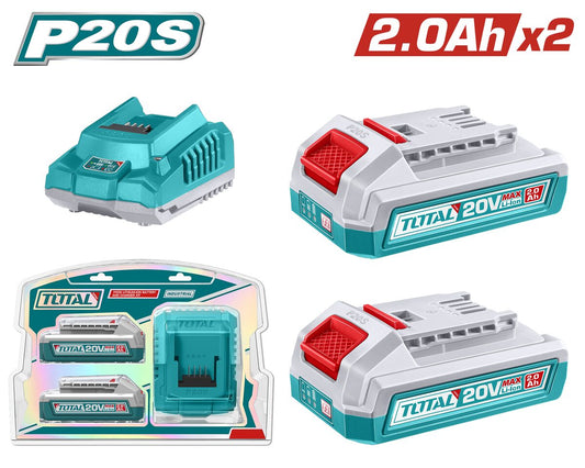 Kit batterie + chargeur P20S 2x2.0Ah TOTAL