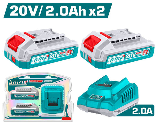 Kit batterie lithium-ion et chargeur P20S TOTAL TFBCPK2212