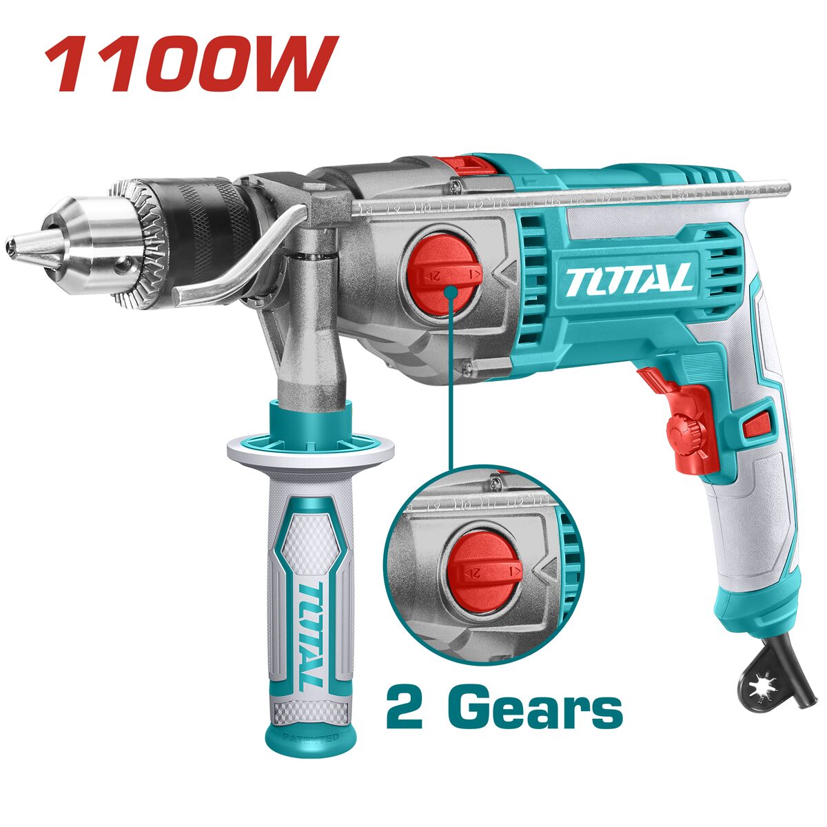 Perceuse à percussion 1100W 2 vitesses TOTAL
