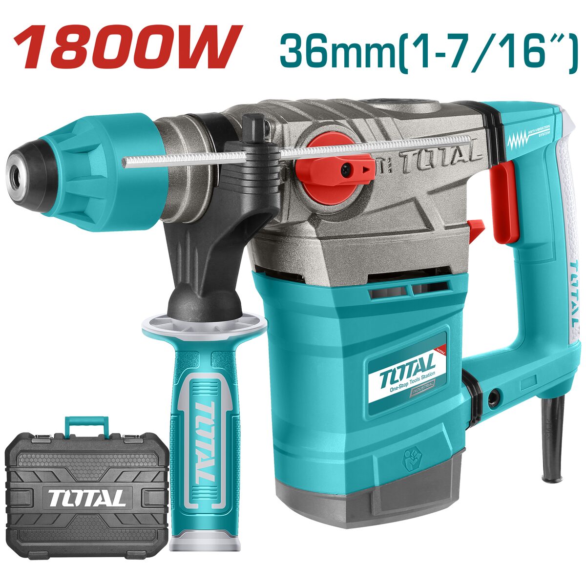 Marteau perforateur SDS Max 1800W 36mm TOTAL