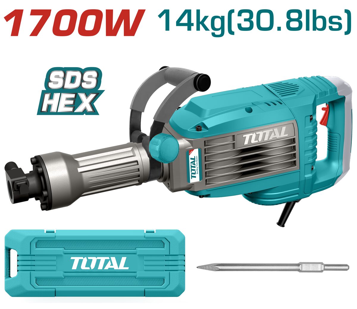 Marteau piqueur SDS Hex 1700W TOTAL