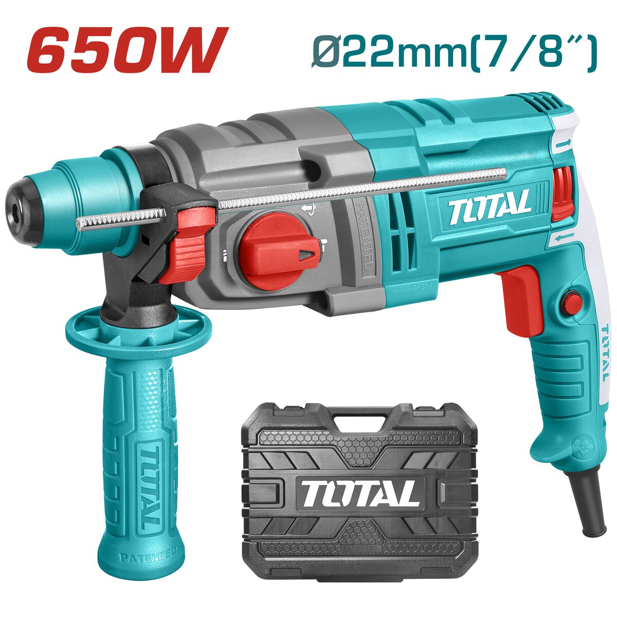 Marteau perforateur SDS Plus 650W 22mm TOTAL TH306236