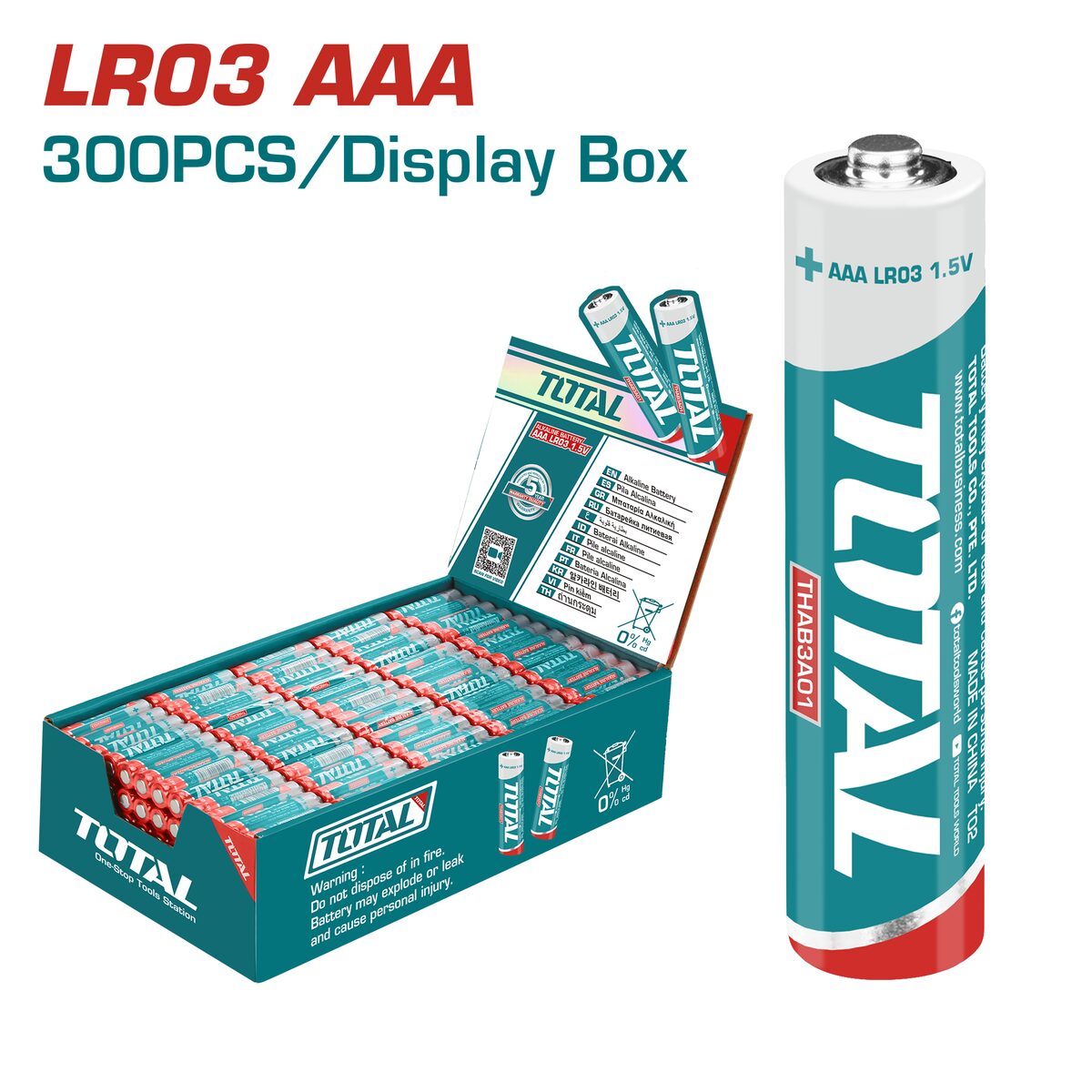Pile alcaline LR03 AAA TOTAL