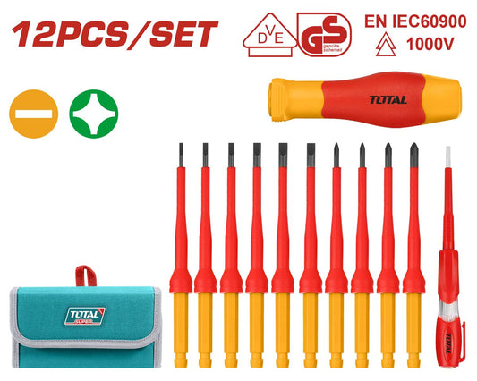 Jeu de tournevis isolés interchangeables de 12 pièces