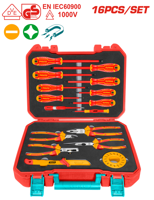 Ensemble de 16 outils à main isolés