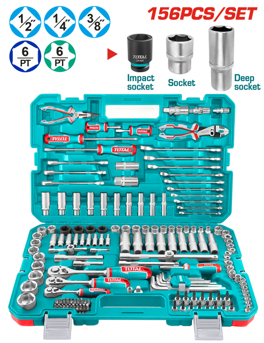 Jeu d'outils combinés de 156 pièces