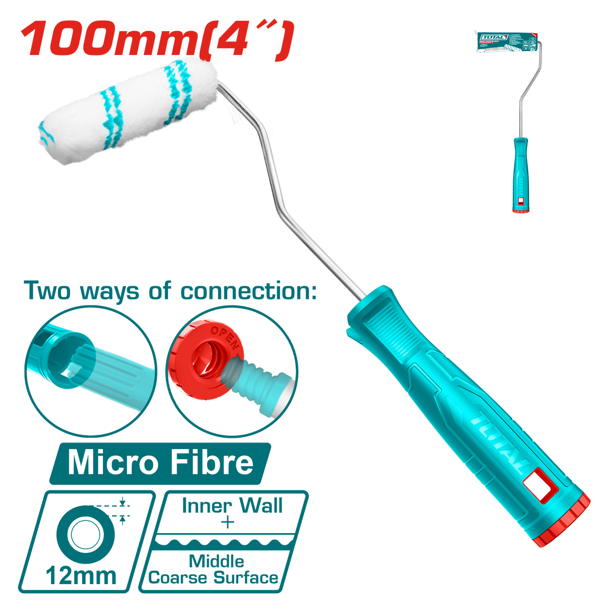 Mini brosse cylindrique (paroi intérieure)